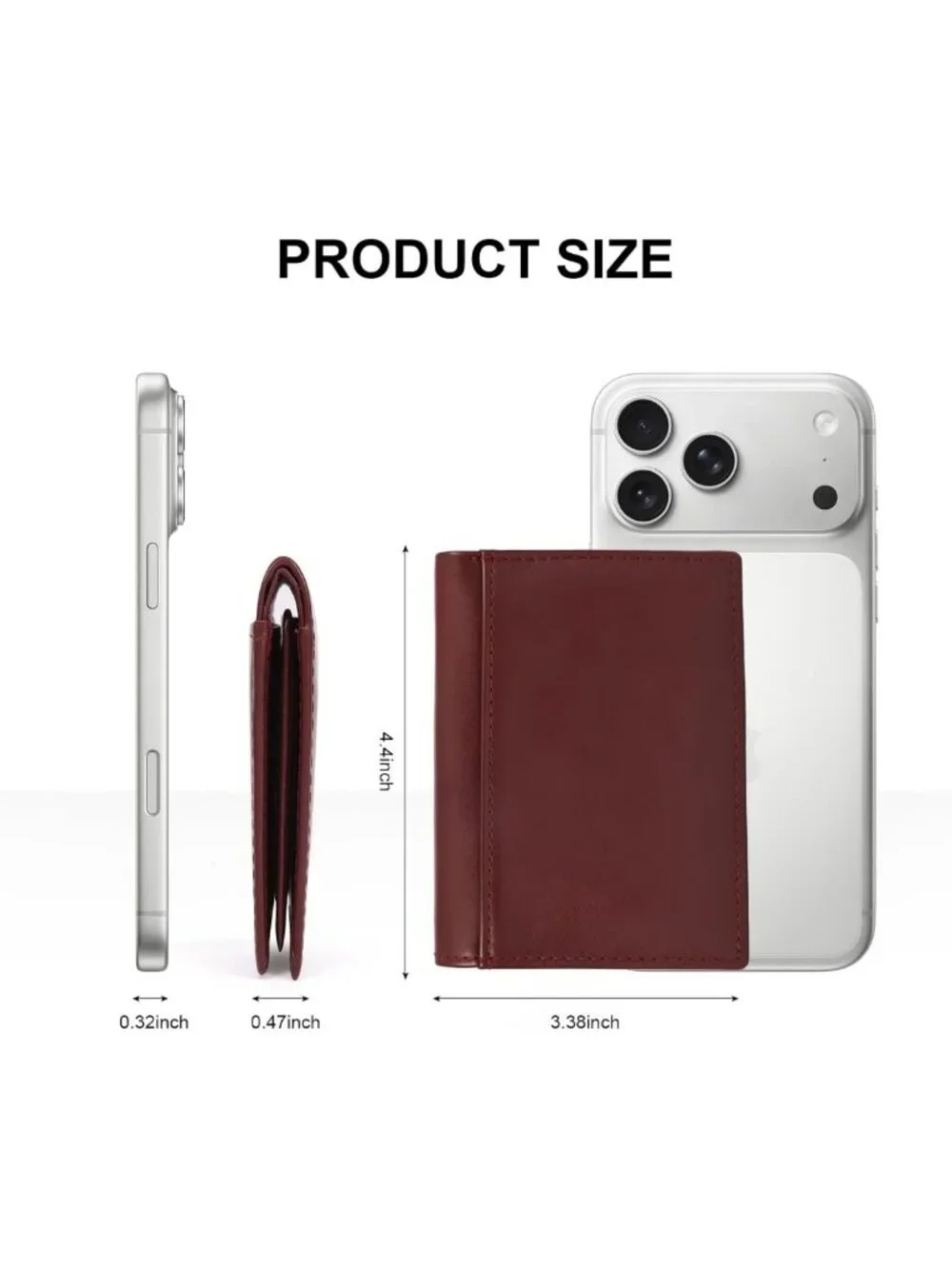 RFID Blocking Genuine Leather Bifold Wallet for Men with 2 ID Windows - Red